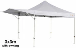 (SALES PROMOTION) OZTRAIL DELUXE GAZEBO With AWNING WHITE 3x3m Marquee Stall Stand MARKET
