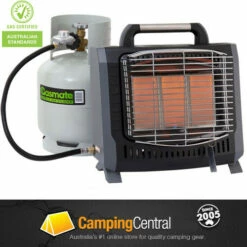 GASMATE CH203 PORTABLE BUTANE GAS CAMPING CAMP OUTDOOR TENT HEATER INCLUDES HOSE