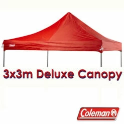 COLEMAN DELUXE 3x3 RED GAZEBO CANOPY ROOF REPLACEMENT COVER TOP FITS 3M OZTRAIL