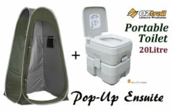 OZTRAIL PORTABLE (20 LITRE) CAMP CAMPING OUTDOOR TOILET POP UP PRIVACY ENSUITE