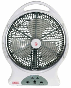 COLEMAN 12" FAN (12V/240V) LIGHT Rechargeable Portable Camp Camping Tent Battery