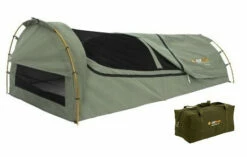 OZTRAIL MITCHELL KING SINGLE CANVAS SWAG + CANVAS CARRY BAG